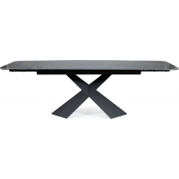 Rozkládací jídelní stůl AURELIA II 160x90 - keramika Versace Black/černý mat