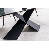 Rozkládací jídelní stůl AURELIA II 160x90 - keramika Versace Black/černý mat