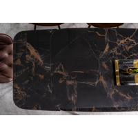Rozkládací jídelní stůl AURELIA II 160x90 - keramika Versace Black/černý mat