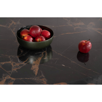 Rozkládací jídelní stůl AURELIA II 160x90 - keramika Versace Black/černý mat