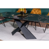 Rozkládací jídelní stůl AURELIA II 160x90 - keramika Versace Black/černý mat