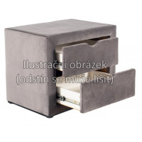 Noční stolek EVERLY II 50x42 - čalouněný - šedý