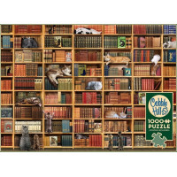 COBBLE HILL Puzzle Kočičí knihovna 1000 dílků