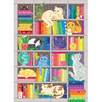 COBBLE HILL Puzzle Vyšívaná deka: Duhové kočky 1000 dílků