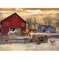 COBBLE HILL Puzzle Zima na farmě 1000 dílků