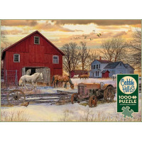 COBBLE HILL Puzzle Zima na farmě 1000 dílků