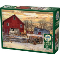 COBBLE HILL Puzzle Zima na farmě 1000 dílků