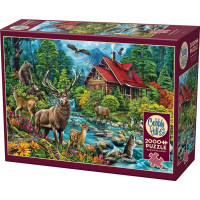 COBBLE HILL Puzzle Chata s červenou střechou 2000 dílků