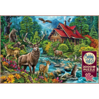 COBBLE HILL Puzzle Chata s červenou střechou 2000 dílků