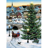 COBBLE HILL Puzzle Vánoční strom na vesnici 1000 dílků