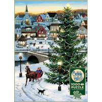 COBBLE HILL Puzzle Vánoční strom na vesnici 1000 dílků