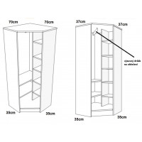 Rohová šatní skříň MODE - TYP A