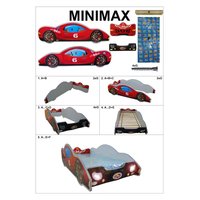 Dětská autopostel MINIMAX 180x90 cm - červená