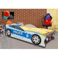 Dětská autopostel SPEED POLICIE 140x70 cm s MATRACÍ ZDARMA