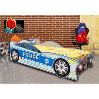 Dětská autopostel SPEED POLICIE 160x80 cm s MATRACÍ ZDARMA