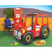 Dětská autopostel TRAKTOR 180x90 cm - červená s MATRACÍ ZDARMA