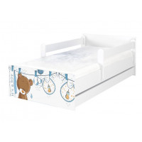 Dětská postel MAX - 180x90 cm - VYPRANÝ MEDVÍDEK - bílá