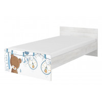 Dětská postel MAX - 180x90 cm - VYPRANÝ MEDVÍDEK - norská borovice
