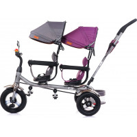 CHIPOLINO Tříkolka pro dvojčata 2Play Liliac,Platinum