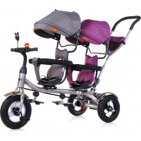 CHIPOLINO Tříkolka pro dvojčata 2Play Liliac,Platinum