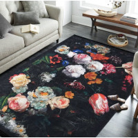 Kusový koberec HONOR Flowers - černý