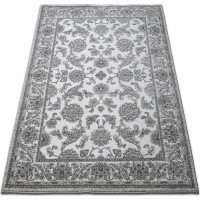 Kusový koberec MAGNE - květy - bílý/šedý