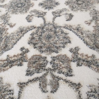 Kusový koberec MAGNE - květy - bílý/šedý