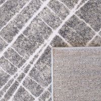 Kusový koberec MAGNE - bílé linky - šedý