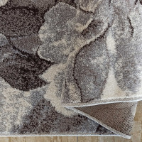 Kusový koberec PANNE květy - odstíny šedé