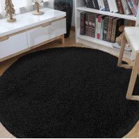 Moderní koberec SHAGGY CAMIL kulatý - černý