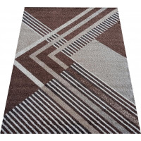 Kusový koberec WAVE geometrie - hnědý