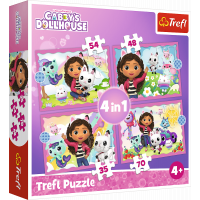 TREFL Puzzle Gábinin kouzelný domek 4v1 (35,48,54,70 dílků)