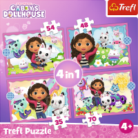 TREFL Puzzle Gábinin kouzelný domek 4v1 (35,48,54,70 dílků)