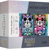 TREFL Wood Craft Origin puzzle Mickey Mouse a Minnie 501 dílků