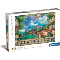 CLEMENTONI Puzzle Rozkvetlá terasa u jezera 3000 dílků