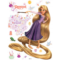 Dětská samolepka DISNEY RAPUNZEL (LOCIKA) MALUJE 65x85 cm