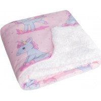 Dětská deka MILO 100x80 cm - Jednorožec - růžová