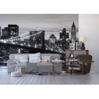 Moderní fototapeta - Brooklynský most v noci - 360x254 cm