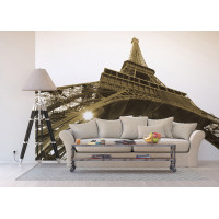 Moderní fototapeta - Eiffelova věž - černobílá - 360x254 cm