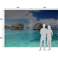Moderní fototapeta - Balvany v oceánu - 360x254 cm