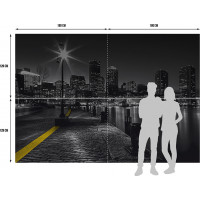 Moderní fototapeta - Nábřeží v noci - 360x254 cm