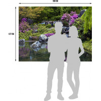 Moderní fototapeta - Řeka a kvetoucí les - 180x127 cm