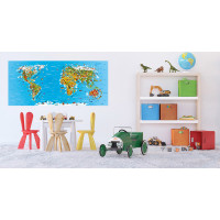 Dětská fototapeta - Dětská mapa světa - 202x90 cm