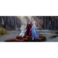 Dětská fototapeta DISNEY - FROZEN - Elsa, Anna a Olaf na horách - 202x90 cm