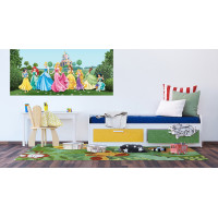 Dětská fototapeta DISNEY - Princezny na louce před zámkem - 202x90 cm