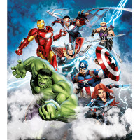 Dětská fototapeta MARVEL - Avengers v zuřivém blesku - 180x202 cm