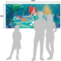 Dětská fototapeta DISNEY - Ariel u podmořského zámku - 202x90 cm
