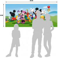 Dětská fototapeta DISNEY - Veselý Mickey Mouse s přáteli - 202x90 cm