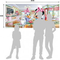 Dětská fototapeta DISNEY - Minnie a Daisy v kavárně - 202x90 cm