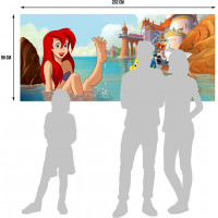 Dětská fototapeta DISNEY - Šťastná Ariel - 202x90 cm